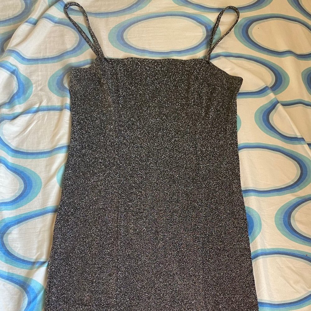 Shimmery Gray mini dress